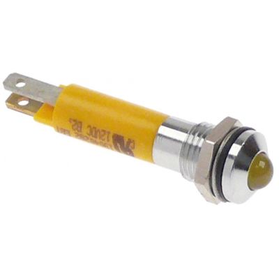 Lampa indicatoare - martor, cu LED, 12 V, culoare galben, ø 8 mm, conectare F2.8x0.8 - 360651