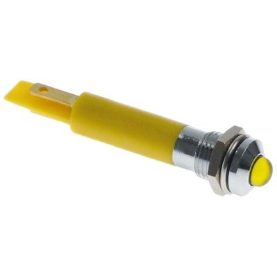 bec de semnalizare LED  ø montaj 8mm galben 230VAC racord F2,8x0,8 filet de fixare M8x0,75
