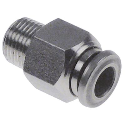 hose connector with plug-in coupling hose ø 6 mm thread 1/8" stainless steel