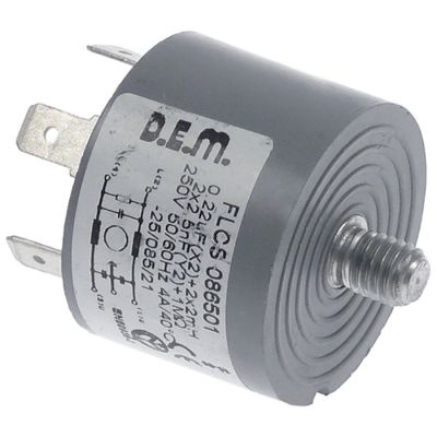 filtru deparazitar 250V 50/60Hz racord 5 fișă plată masculină 6,3mm M8 plastic