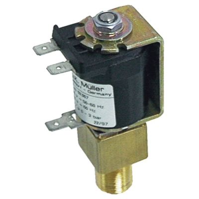 Electrovalva 2 Cai, intrare 1/8" FT, iesire M16x1, terminatie Müller - Cod 370037