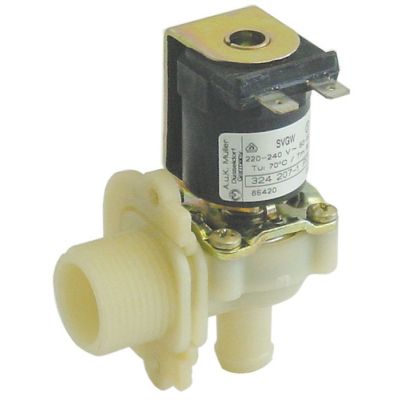 solenoid valve single angled 230V inlet ¾" outlet 14mm t.max. 90°C MÜLLER plastic