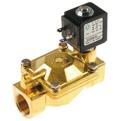 Electrovalva ODE serie 21W, racorduri 3/4", 230 V, L 104 mm, deschidere nominala 19 mm, priza DIN - 370356