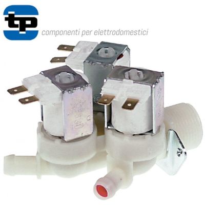 solenoid valve 3-fold straight 230V inlet ¾" outlet 11,5mm t.max. 90°C TP plastic