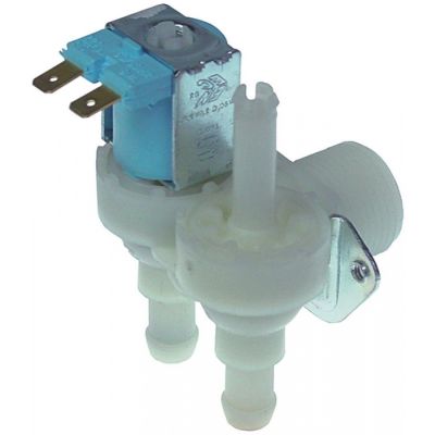 Electrovalva, 2 Cai, unghiulara, 230V, intrare ¾", iesire 11,5mm, t. max. 90°C, plastic, TP - Cod 370439