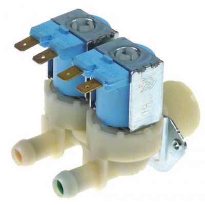 Electrovalva, 2 Cai, dreapta, 230 V CA, intrare ¾", iesire 11,5 mm, iesire A 1,5 l/min, iesire B 3 l/min - Cod 370579