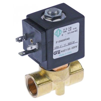 solenoid valve brass 2-ways 220V AC connection cable L 46mm DN 4,5mm ODE