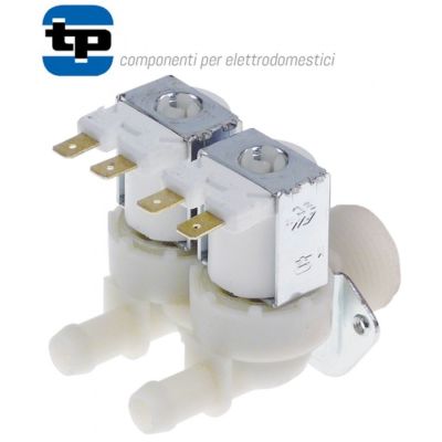 solenoid valve double straight 230V AC inlet ¾" outlet 11,5mm 10 t.max. 90°C input 5,5l/min