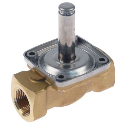 solenoid valve brass 2-ways inlet 3/4" IT outlet 3/4" IT L 90mm without coil t.max. 90°C - 370725