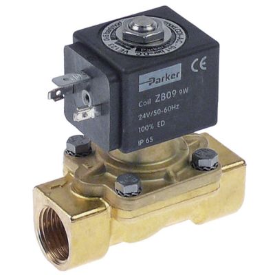 Electrovalva Parker VE123, 1/2"-1/2", 24VAC, DN 13, t. max. 140°C, L 72 mm - 370727