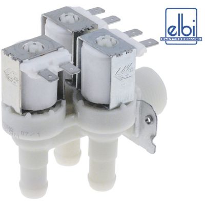 solenoid valve 3-fold angled 230V inlet ¾" outlet 13,5mm output B 0,5l/min ELBI