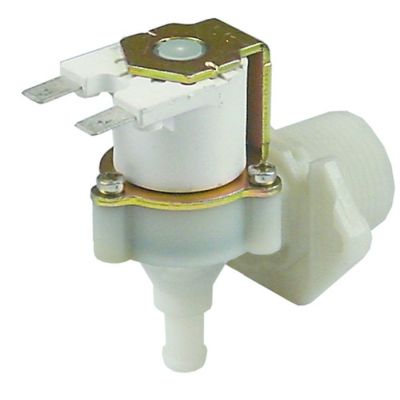Electrovalva plastic unghiulara, 1 iesire, 230V, intrare ¾", iesire 11,5 mm, deschidere nominala DN10, RPE - Cod 374015