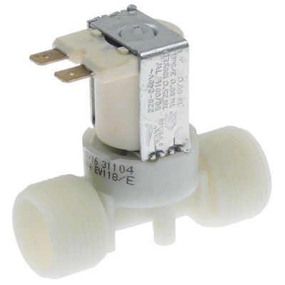 electrovalva simplu drept 230VAC intrare 3/4\" ieșire 3/4\" reducere ieșire verde ieșire 0.8l/min