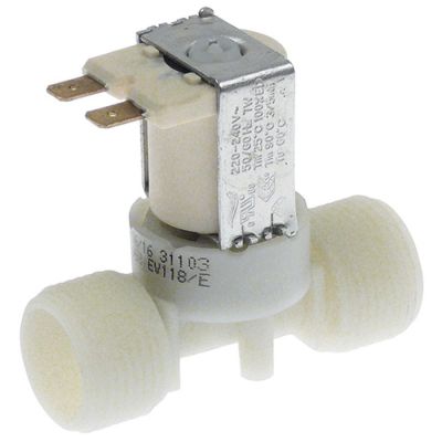 electrovalva simplu drept 230VAC intrare 3/4\" ieșire 3/4\" reducere ieșire albastru deschis