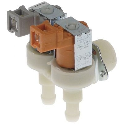 electrovalva dublu unghiular 230 intrare 3/4\" ieșire 10mm T.max. 90°C ROBERTSHAW plastic