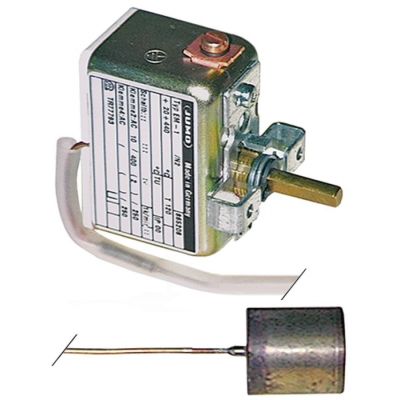 thermostat t.max. 440°C temperature range 20-500°C 1-pole 1CO 10A probe ø 20mm probe length 21mm