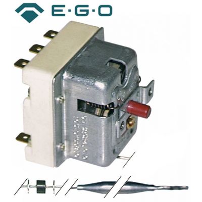 Termostat de siguranta 140 °C, 3 contacte 20 A, senzor ø 6 x 89 mm, lungime tub capilar 900 mm, EGO 55.32522.815, 55.32522.821 - 375209