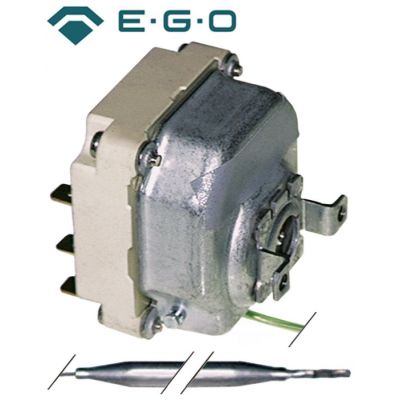 Termostat, temperatura maxima 90 °C, gama temperatura 38-90 °C, 3 contacte, 16 A, senzor ø 6 mm, lungime senzor 215 mm - Cod 375210