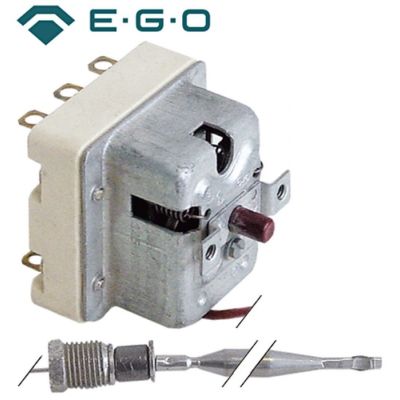 Termostat de siguranta 230°C, cu 3 contacte 20A, bulb ø 6 x 94 mm, lungime tub capilar 900 mm, presetupa M10 - 375375