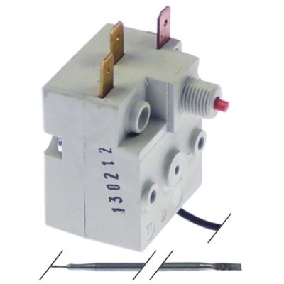 Termostat de siguranta 200°C, contact 1CO, 20A, senzor ø 3,3 x 190 mm - 375478