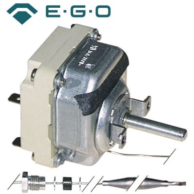 Termostat, temperatura maxima 110 °C, gama temperatura 30-110°C, 3 contacte, 16 A, senzor ø 6 mm, lungime senzor 131 mm - Cod 375630