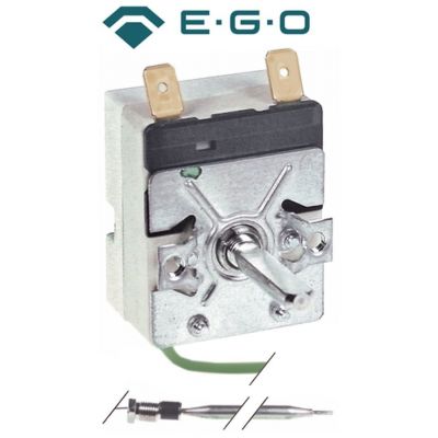 Termostat, temperatura maxima 110 °C, gama temperatura 30-110 °C, 1 contact, 16 A, senzor ø 6 mm, lungime senzor 115 mm - Cod 375705