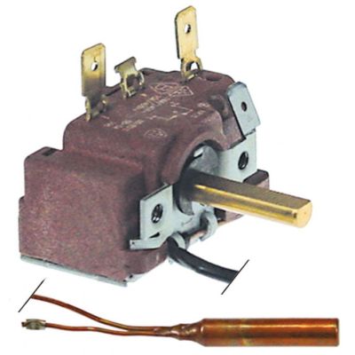 Termostat, temperatura maxima 95 °C, gama temperatura 35-95 °C, 1 contact, 16 A, senzor ø 6 mm, lungime senzor 36 mm - Cod 375759