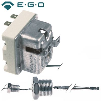 Termostat de siguranta 350°, cu 2 contacte 1NC/1CO, 0,5A, sonda ø 4x120 mm, EGO 55.32569.815, 5532569815