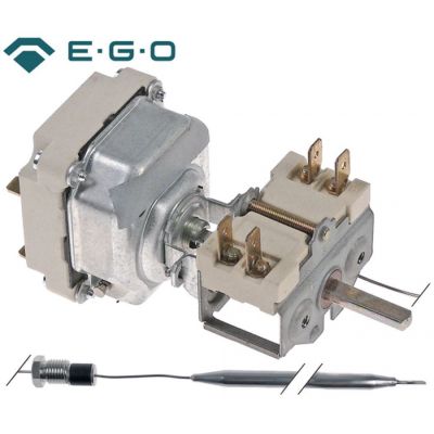 Termostat, temperatura maxima 85 °C, gama temperatura 30-85 °C, 3 contacte, 16 A, senzor ø 6 mm, lungime senzor 131 mm - Cod 375876
