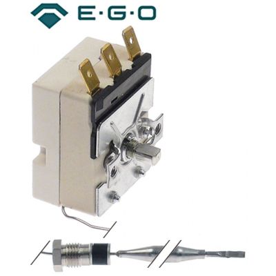 Termostat 30-93 °C, contact 1CO, 16A, bulb ø 6 x 90 mm - 376026