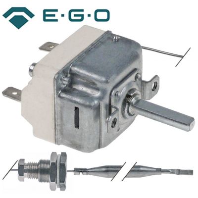 Termostat 65-200 °C, contact 6,3 A, bulb ø 6x78 mm, capilar 900 mm - 376054