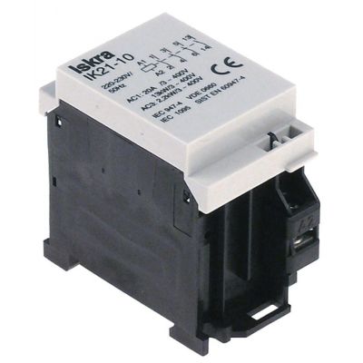 Contactor ISKRA IK21-10, comanda in 230 V, 4 contacte NO, sarcina nominala 20 A, putere motor (AC3/400V) 1,5 kW - 380250