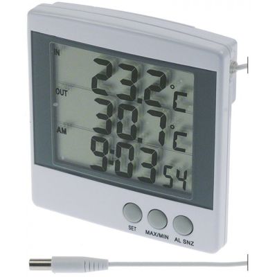 Termometru cu 2 temperaturi -50 +70 °C, L 100x100 mm, cablu 3 m, display digital, cu 1 baterie AAA - 381349