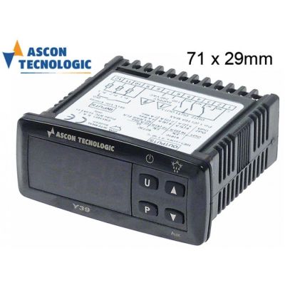 Termostat digital TECNOLOGIC Y39 inlocuieste TLY29, L 71x29 mm, 100-240 V, cu 3 relee, senzor compatibil NTC/PTC, -50+150 °C - 381502