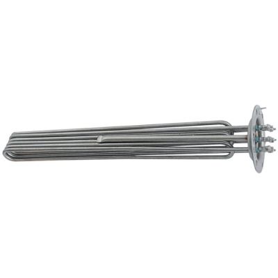 Rezistenta 9000W, 230V, cu 3 circuite, L 425 mm, flansa cu 6 gauri - 416614
