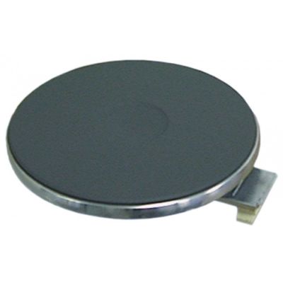 Plita electrica rotunda ø 225 mm, 2000 W, 230 V, conectare cu 4 suruburi, cu inel exterior inox inalt 8 mm - 490018