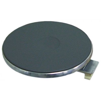 Plita electrica rotunda ø 225 mm, 2000 W, 400 V, conectare cu 4 suruburi, cu inel exterior inox inalt 8 mm - 490019