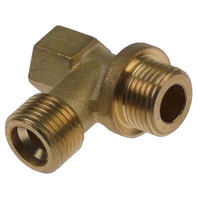 T-fitting 1/4" - 1/2" - 1/2", L 46 mm, brass, for boiler - 527985