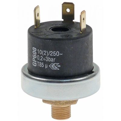 Presostat GP600, reglabil 0,2-3,0 bar, 10A, 230V, ø 38 mm, filet 1/8" - 541806