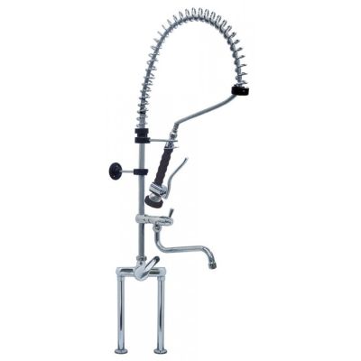 Baterie cu robinet ceramic, picurator rotativ, dus cu clapeta suspendat, racordare 1/2", distanta gauri 153±20 mm, seria Classic - 548841