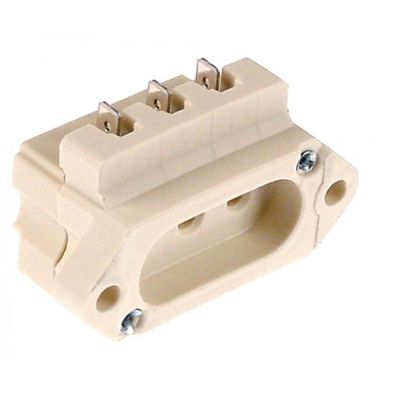 power socket flat plug 6,3mm for heating element 2-pole + grounding - 550405