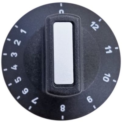 buton termostat 1-12 T.max.°C ø 50mm ax ø 6x4,6mm aplatizare sus negru