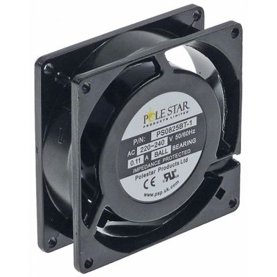 ventilator axial L 80mm L 80mm Î 25mm 220-240VAC 50/60Hz 25watt racord fișă plată masculină 2,8mm