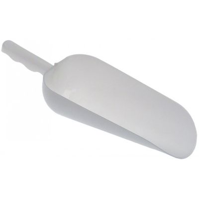 Lingura tip lopata medie, lungime L 220 mm, latime 112 mm, inaltime 70 mm, din plastic alb - 692591