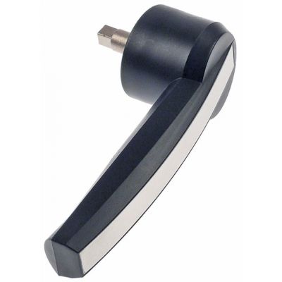 door handle L 190mm W 35mm H 60mm handle ø 60,5mm shaft black/silver plastic flange 50mm