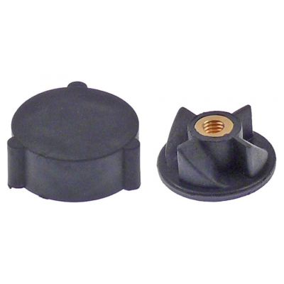 Cuplaj ø 30 mm, H 16 mm, filet M6, cu 4 dinti, din plastic - 698401