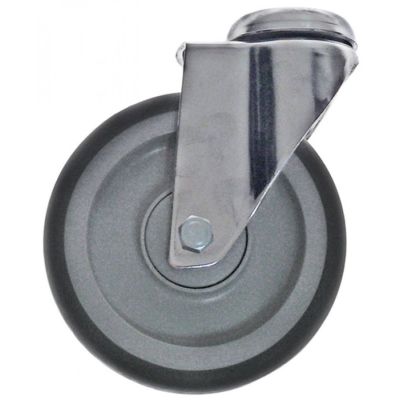 Roata castor ø 100 mm, pivotanta, gaura montare ø 12 mm, otel cromat, max 80 kg - 700200