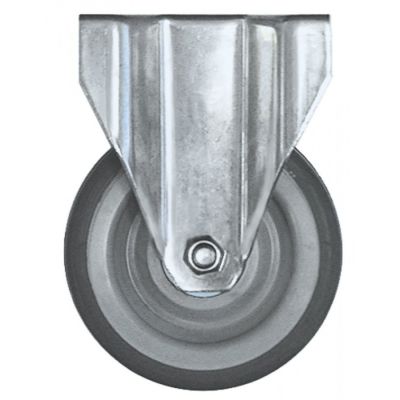 Roata castor ø 100 mm, fixa, flansa montare 90x70 mm, otel cromat, max. 80 kg - 700204