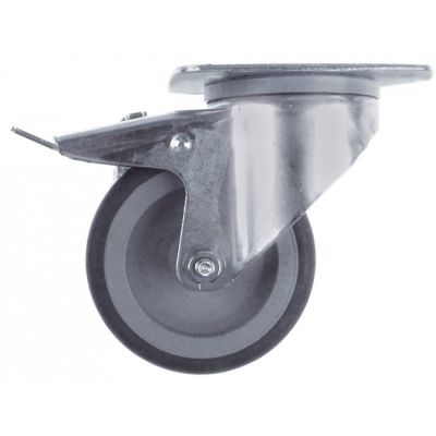 Roată fixare placă DG 60x78mm Î 128mm cu frână integrală ø 100mm lățime roată 32mm - 700213