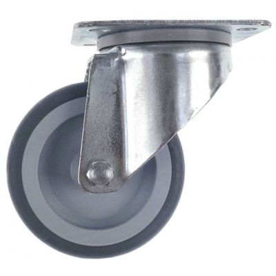 Roată fixare placă DG 60x78mm Î 128mm ø 100mm lățime roată 32mm carcasă tablă de oțel zincată - 700214